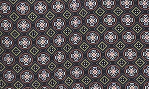 Denim And Flower Kids' Geometric Floral Long Sleeve Button-up Shirt In Black