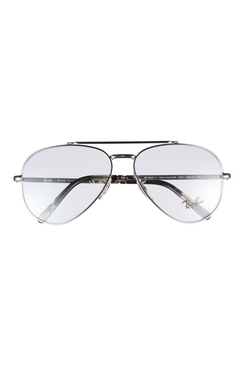 New Aviator 58mm Pilot Optical Glasses, Main, color, SILVER