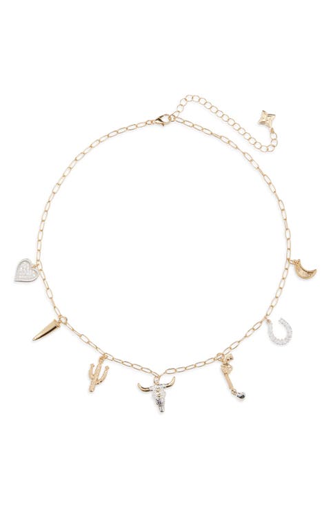 Two-Tone Western Charm Necklace
