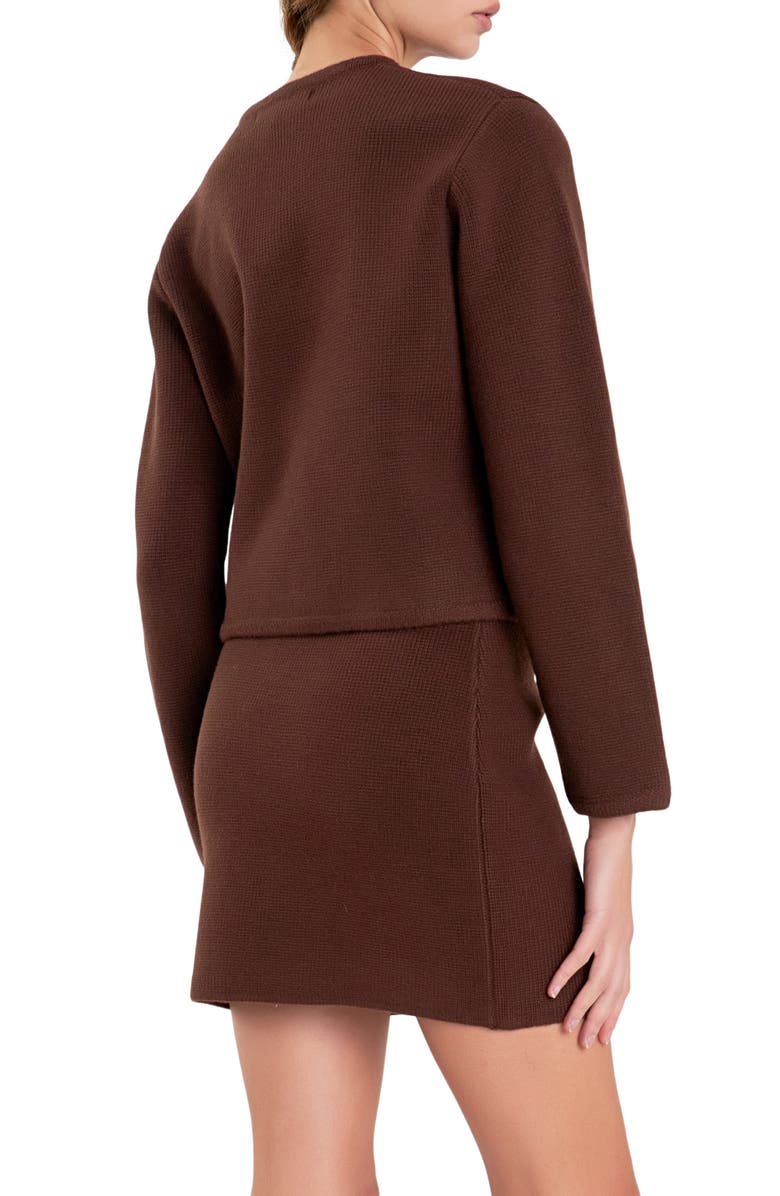 English Factory Crop Knit Cardigan, Alternate, color, 