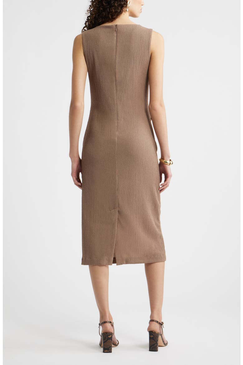 Ruched Midi Dress, Alternate, color, BROWN LENTIL
