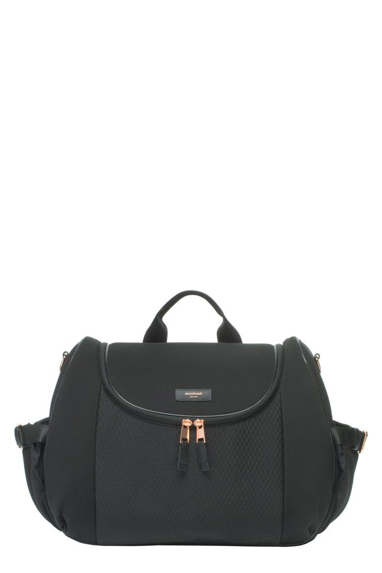 Poppy Lux Convertible Diaper Bag, Main, color, SCUBA BLACK