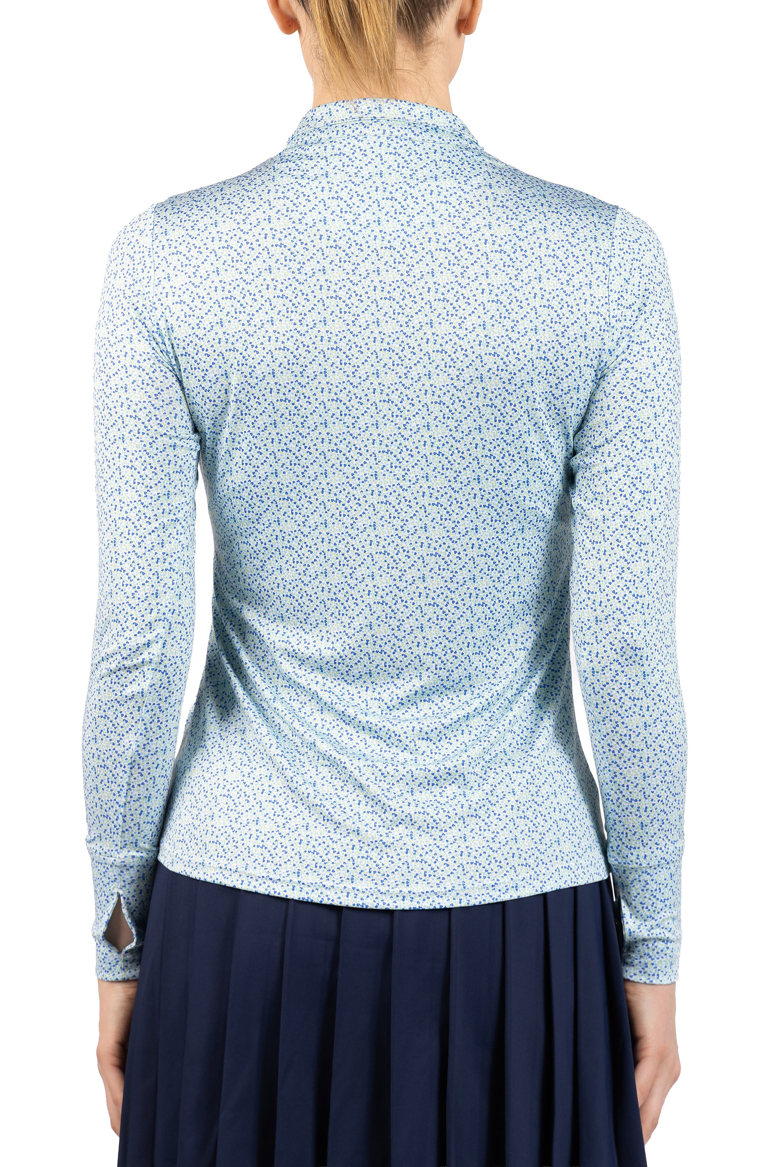 Ditsy Floral Print Performance Quarter Zip Pullover - image 2