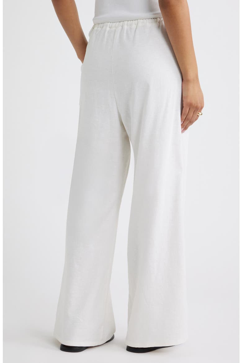 Linen Blend Wide Leg Pants, Alternate, color, WHITE