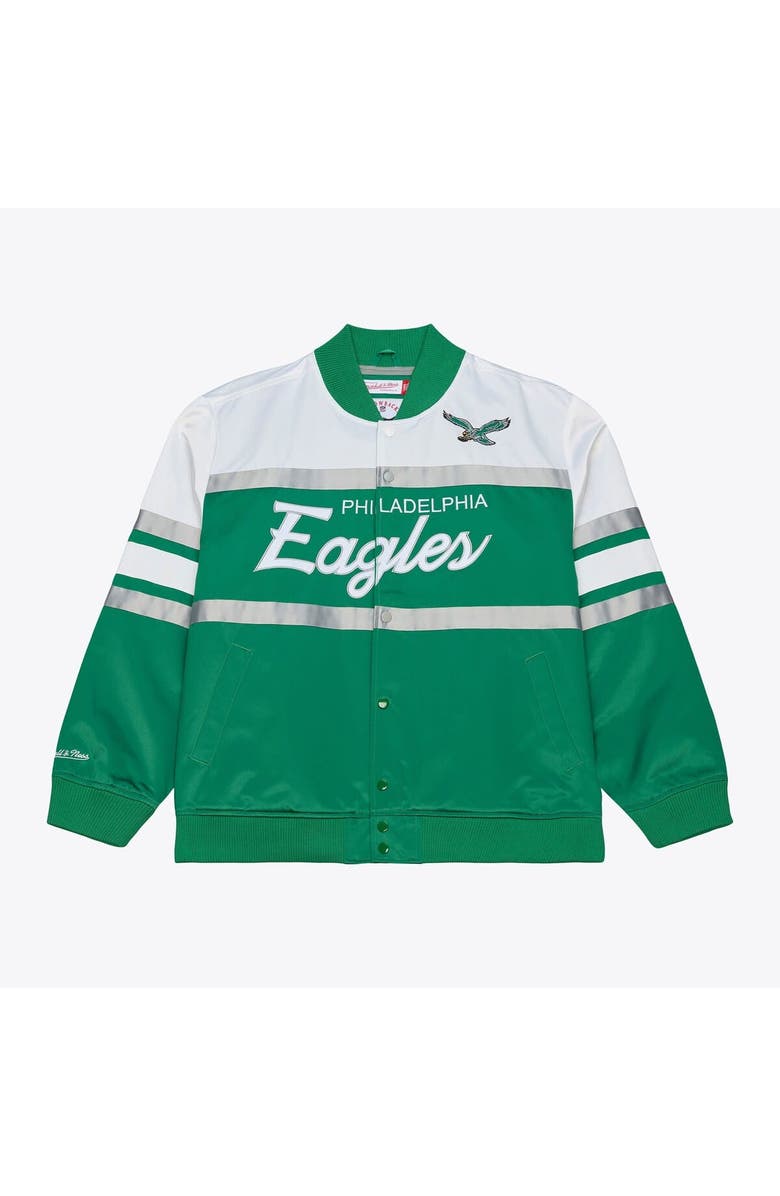 Mitchell & Ness Men's Mitchell & Ness  Kelly Green Philadelphia Eagles Head Coach Lightweight Full-Snap Satin Jacket, Main, color, Kelly Green