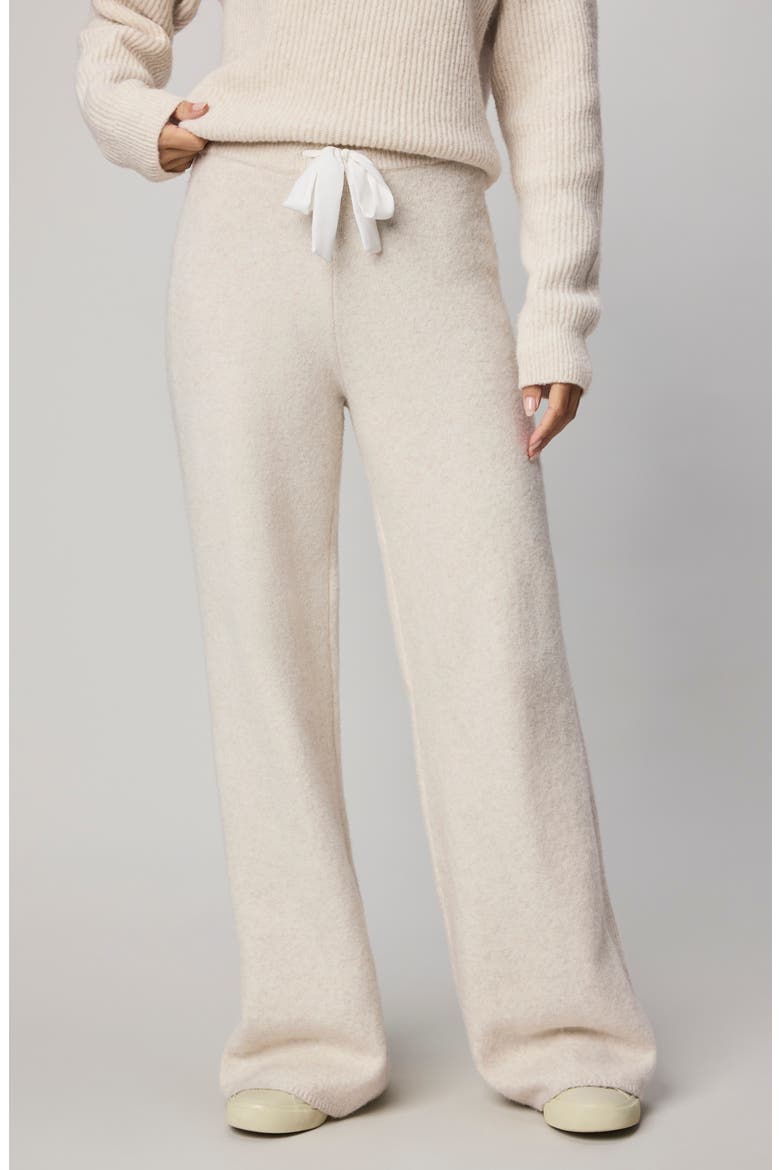 Stassi Rib Side Sweater Pants, Main, color, PALE OAK HTHR
