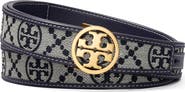 Tory Burch Miller T Monogram Jacquard & Leather Belt
