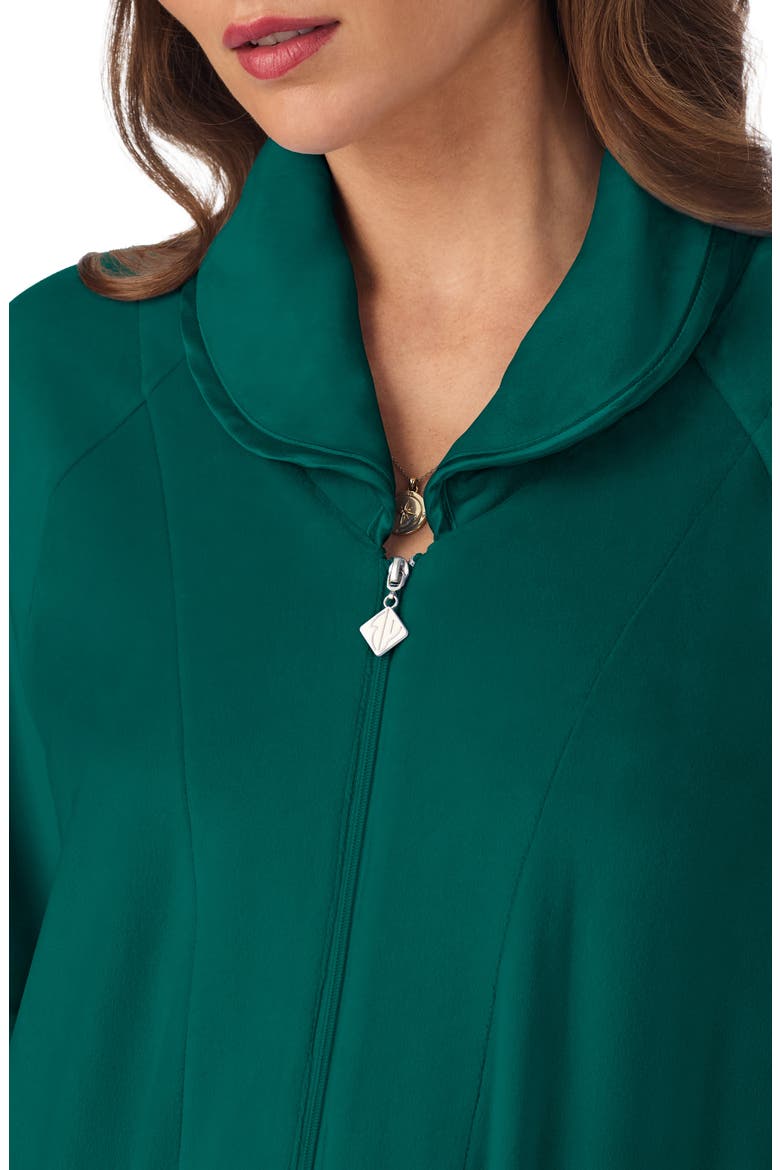 Zip-Up Longline Robe, Alternate, color, HUNTER