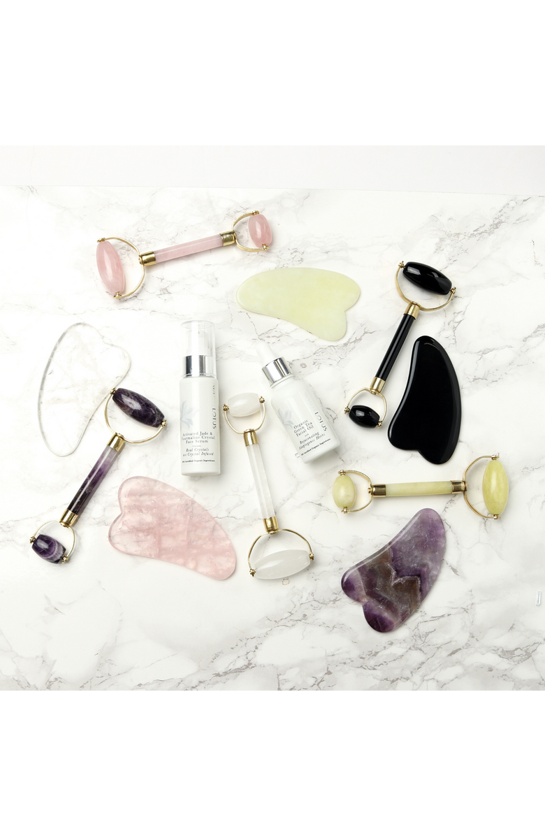 White Lotus Beauty Activated Jade and Tourmaline Crystal Face Serum, Alternate, color, White