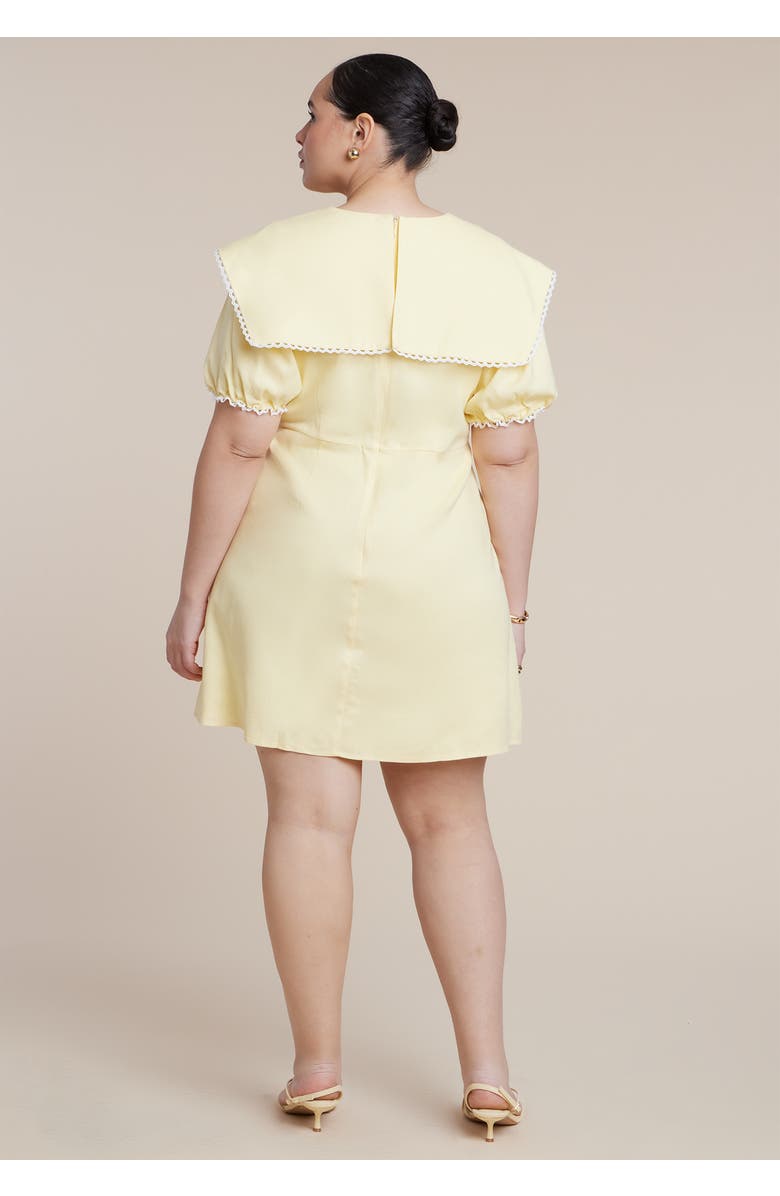 ELOQUII Sailor Collar Mini Dress, Alternate, color, Butter Yellow