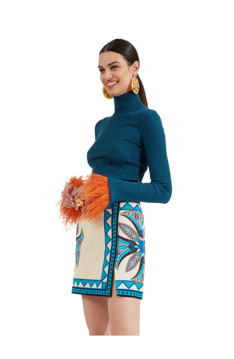 La DoubleJ Foulard Mini Skirt Lotus Placée Ivory, Main, color, Lotus Placée Ivory