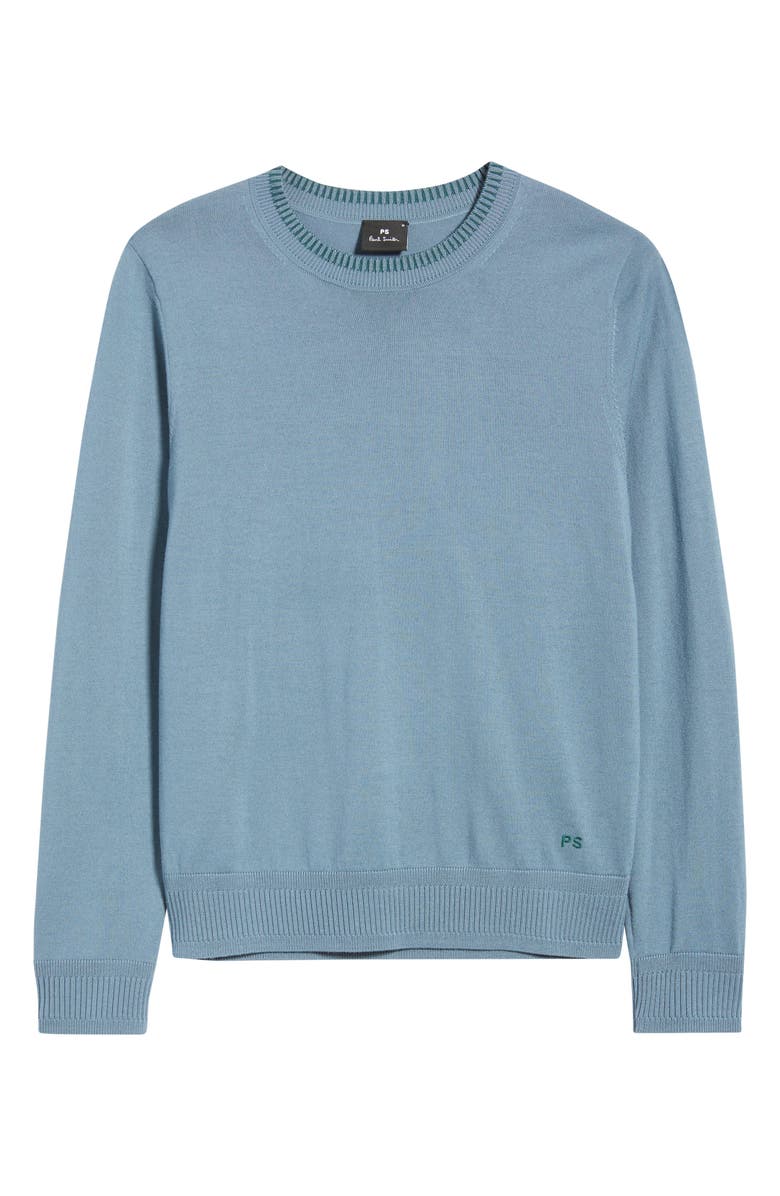 PS Paul Smith Merino Wool Crewneck Sweater, Alternate, color, Greyish Blue
