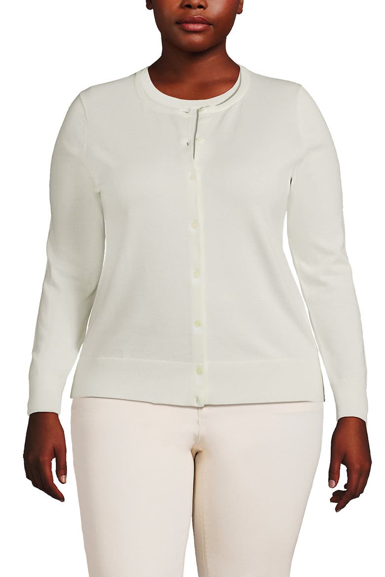 Fine Gauge Cotton Cardigan Sweater, Main, color, Ivory