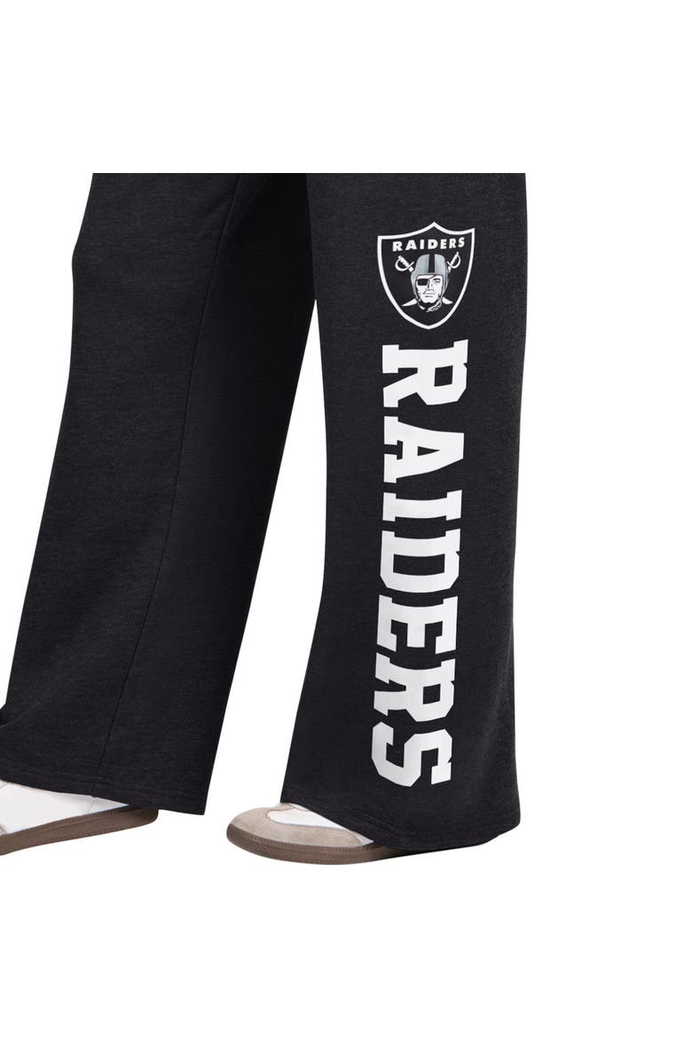 Women's  Starter  Black Las Vegas Raiders Field Wide Leg Sweatpants, Alternate, color, Black