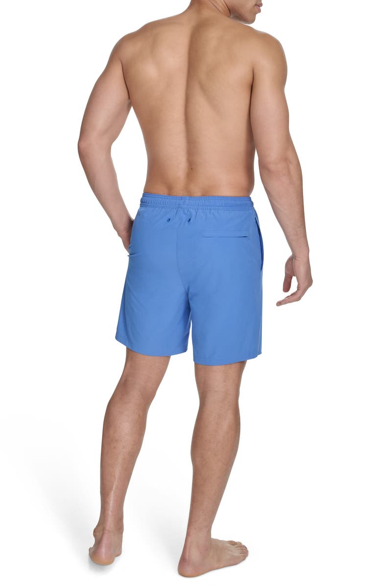 Calvin Klein Solid Stretch Volley Swim Shorts, Alternate, color, Blue