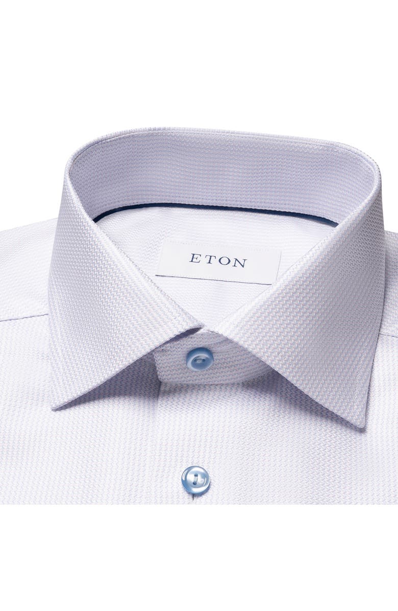 Eton Slim Fit Textured Solid Cotton Shirt, Alternate, color,