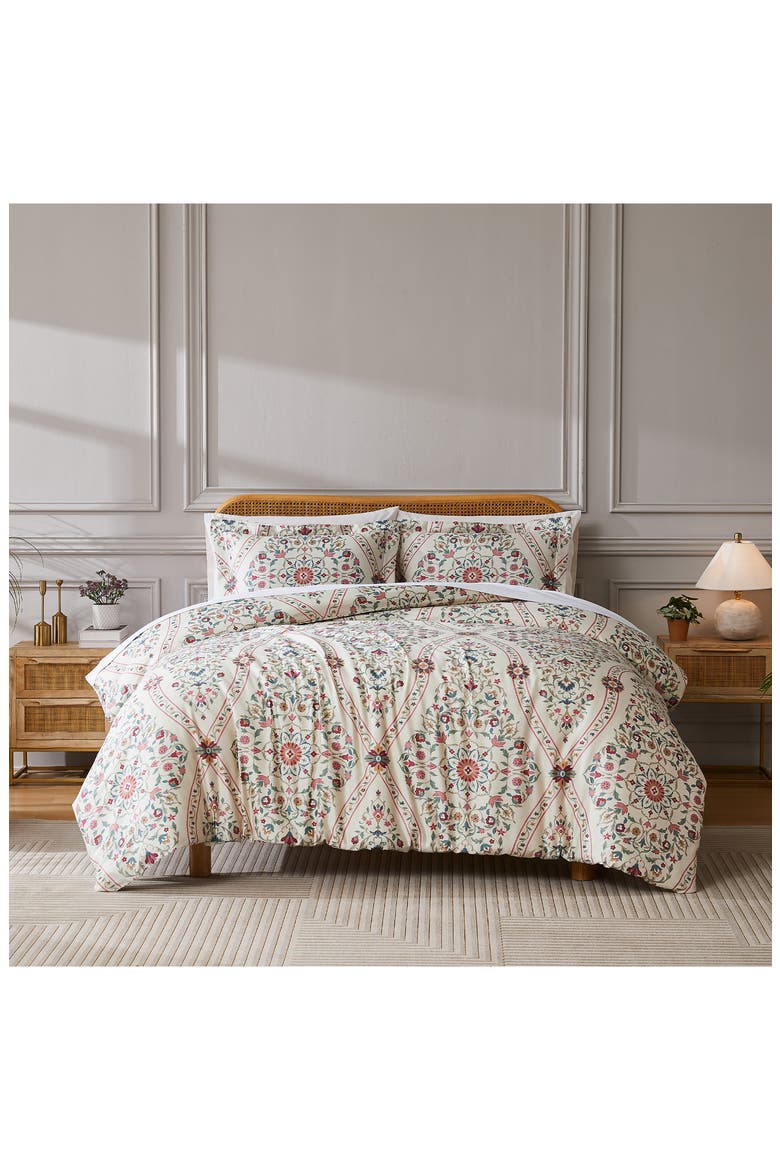 Kashmir Collection 3-Piece Cotton Duvet Set, Alternate, color, CREAM