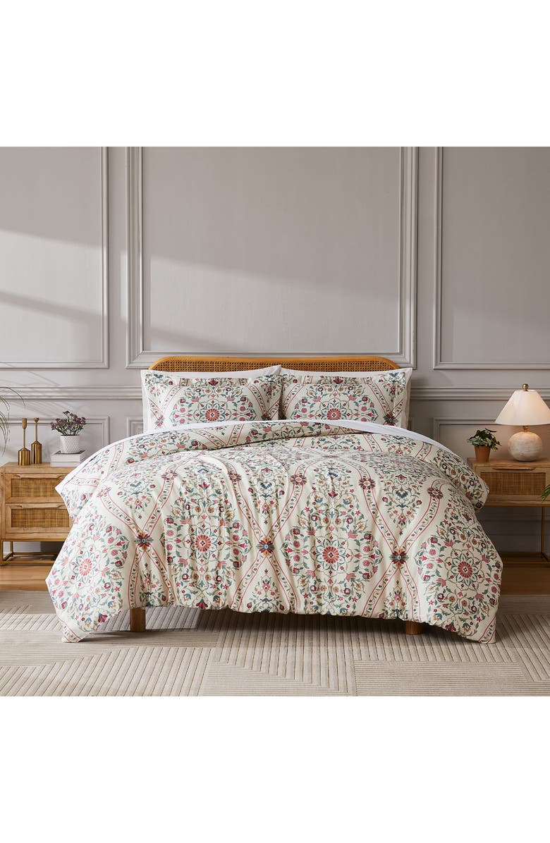 SOUTHSHORE FINE LINENS Kashmir Collection 3-Piece Cotton Duvet Set, Alternate, color, Cream