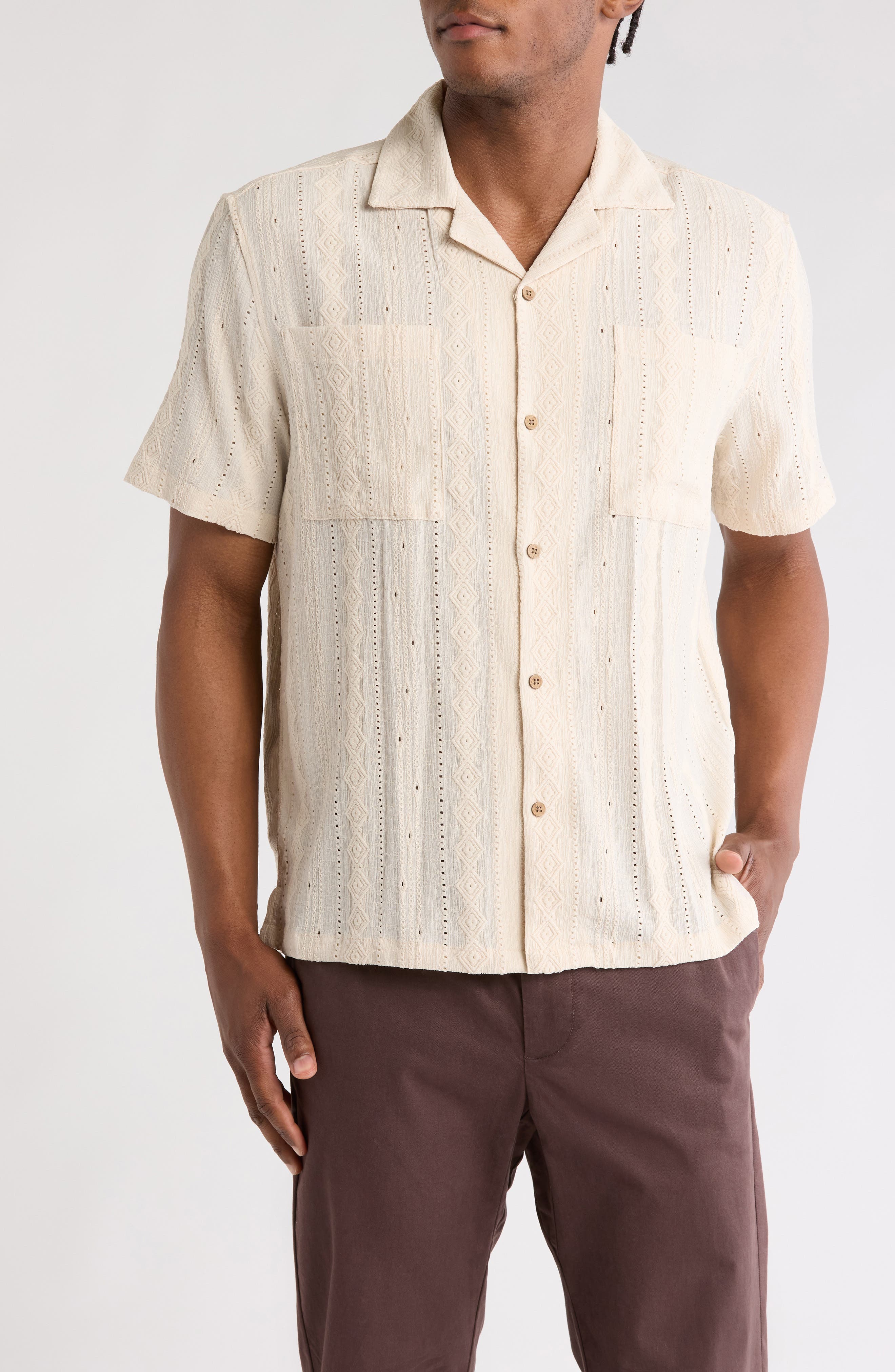 Civil Society Relaxed Fit Open Stitch Camp Shirt