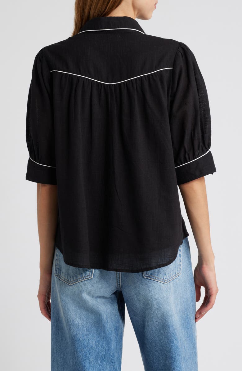 CIEBON Unna Piped Shirt, Alternate, color, Black