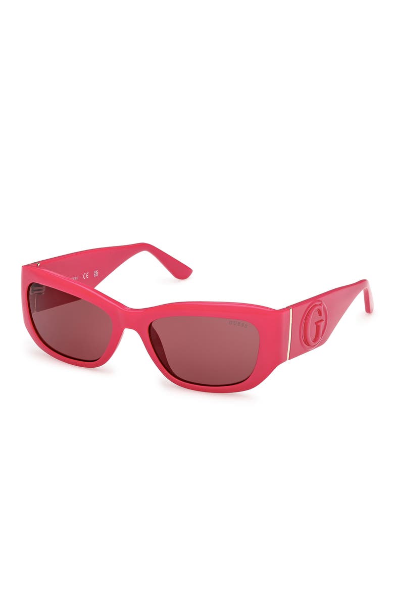 Rectangular Sunglasses, Alternate, color, SHINY PINK / BORDEAUX