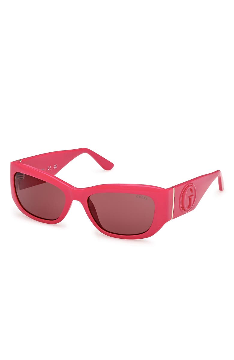 GUESS Rectangular Sunglasses, Alternate, color, Shiny Pink / Bordeaux