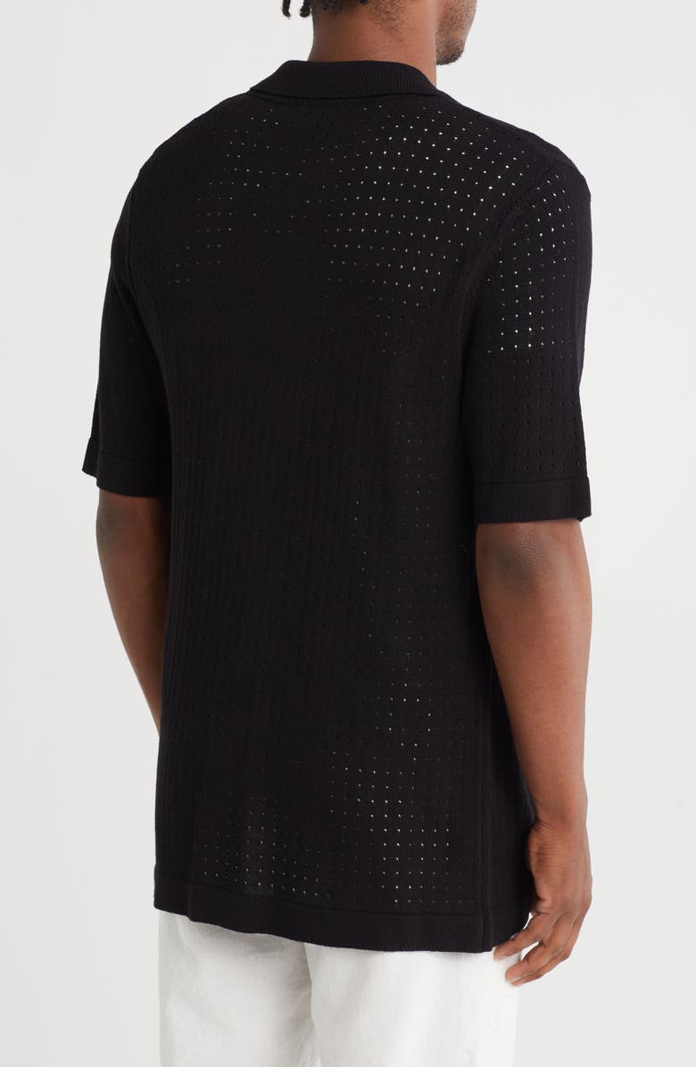 TRUTH Open Stitch Button-Up Cardigan Sweater, Alternate, color, Black