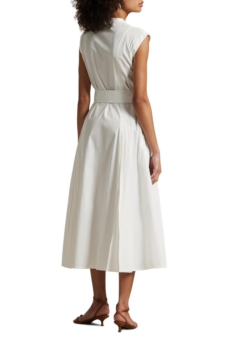 Sleeveless Belted Shirtdress, Alternate, color, WHITE