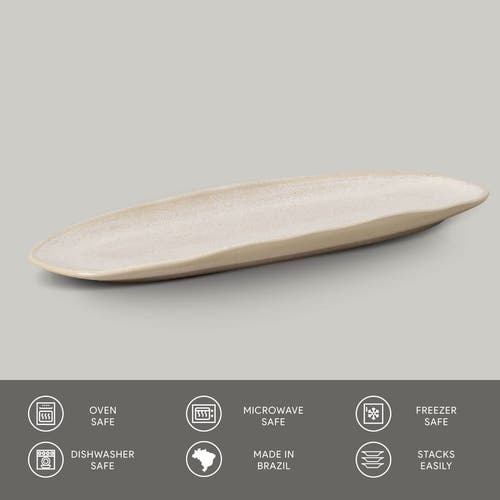 Porto Brasil Shallow Organic Oval Platter Large Set Of 4 In Brown