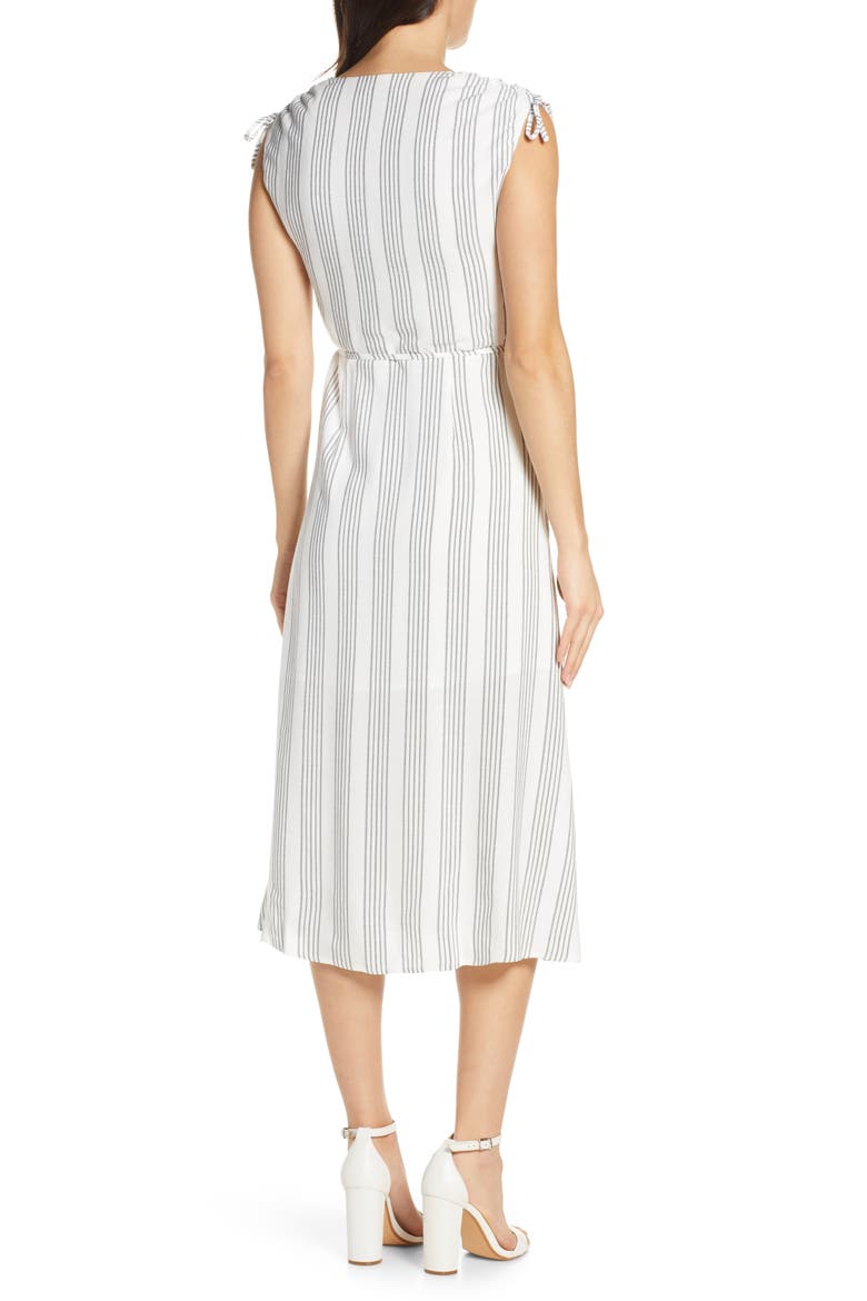 Pershing Square Midi Wrap Dress, Alternate, color, BLACK/ WHITE