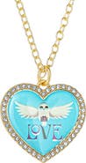 HARRY POTTER Harry Potter Hedwig Heart Necklace With Crystals, 16"+2"