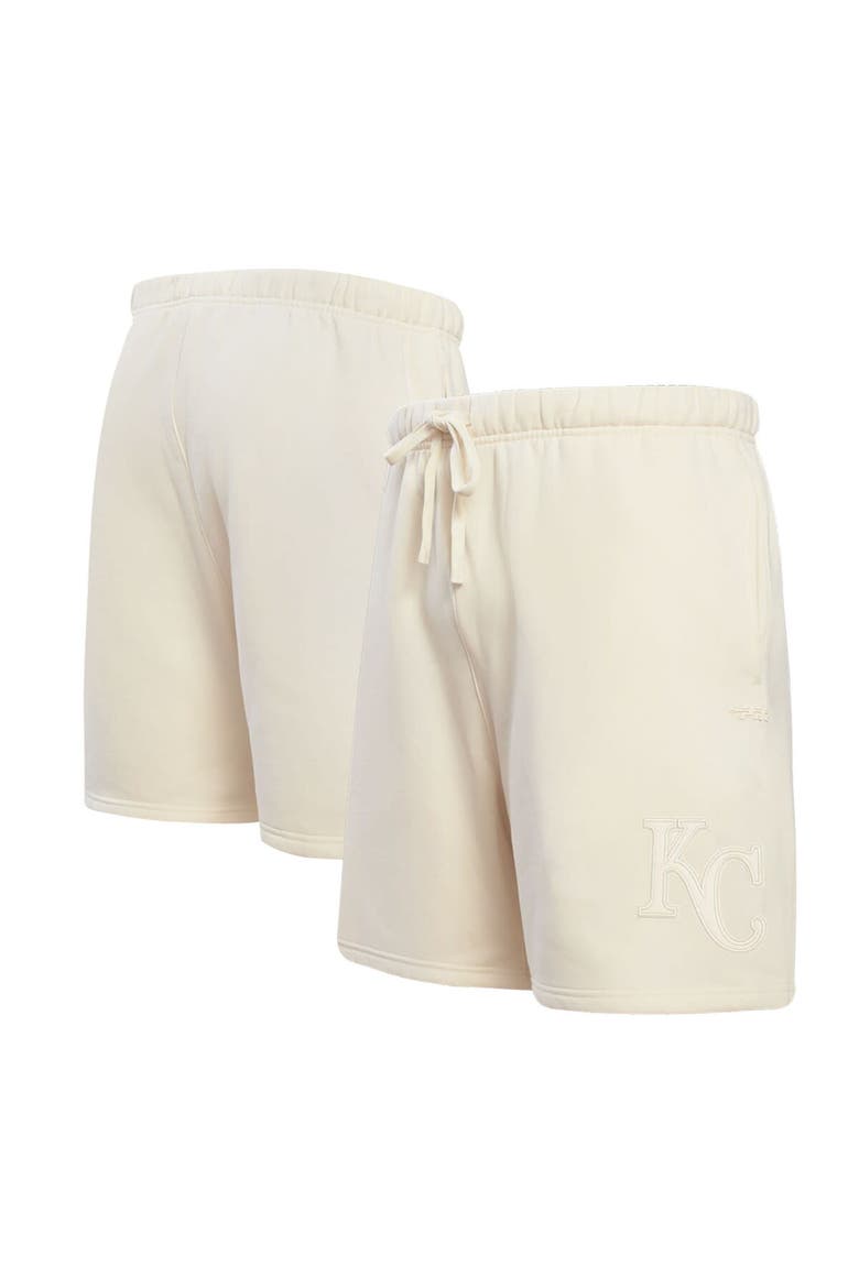 Men's Pro Standard Cream Kansas City Royals Neutral Fleece Shorts, Alternate, color, Cream