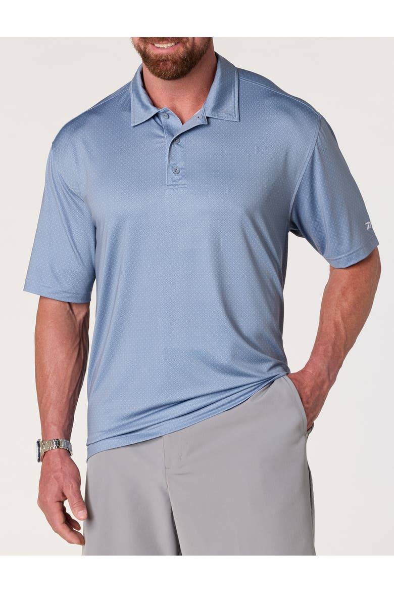 Big & Tall Geometric Dot Performance Polo Shirt, Main, color, HAZY BLUE