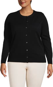 Lands' End Fine Gauge Cotton Cardigan Sweater