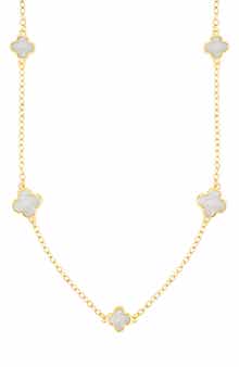 Adornia 36-Inch Mother-of-Pearl Flower Station Necklace