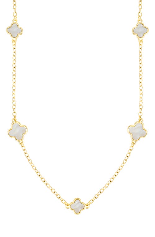 Adornia Clover Station Necklace In White