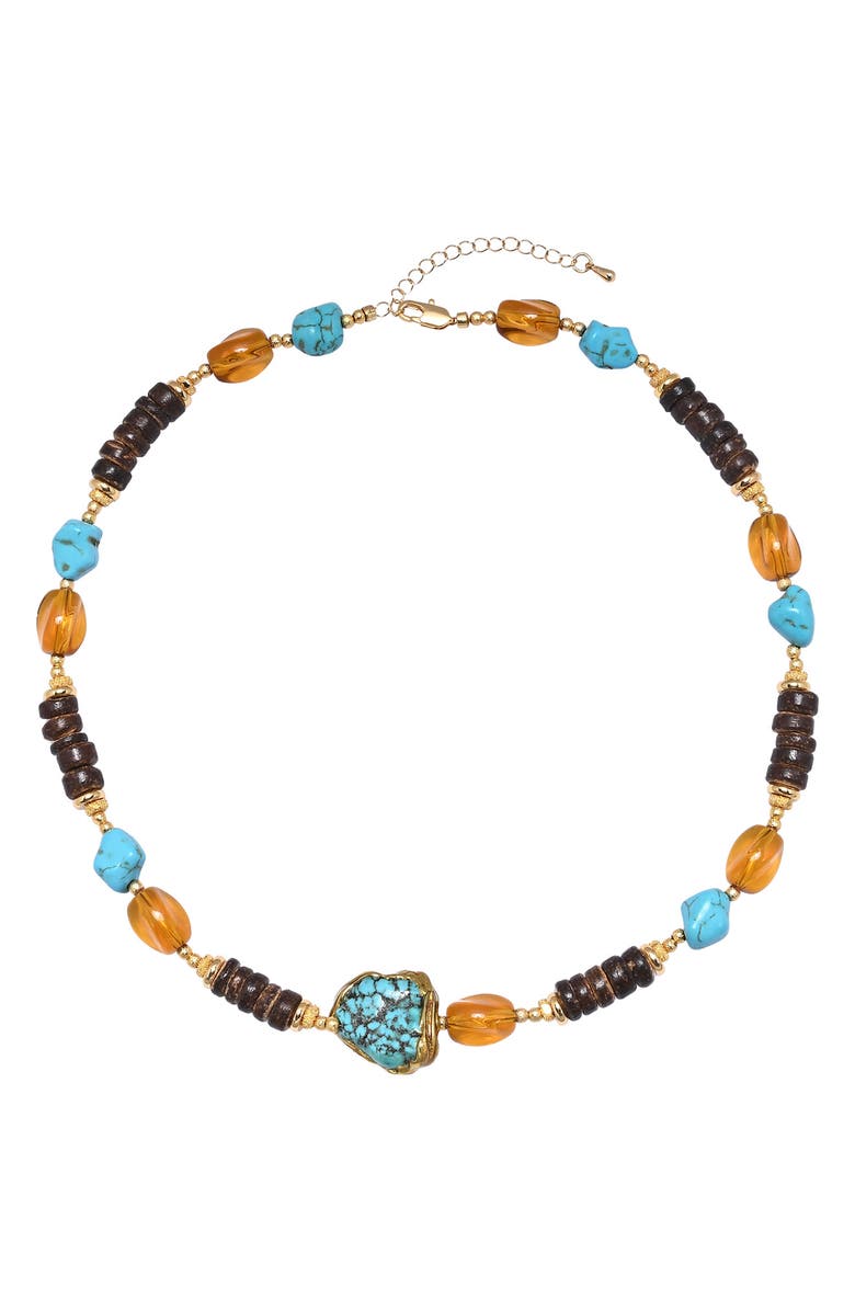 EYE CANDY LOS ANGELES Paula Beaded Necklace, Alternate, color, Gold