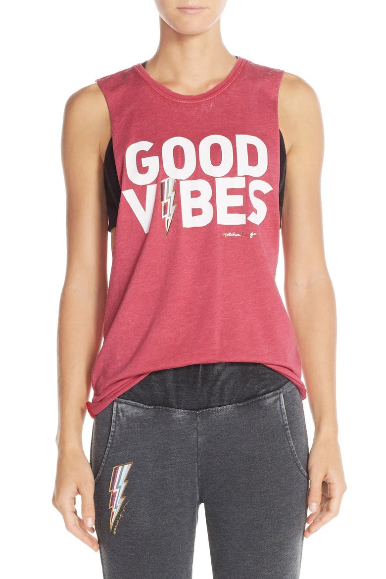 'Good Vibes' Muscle Tank, Main, color, POPSICLE