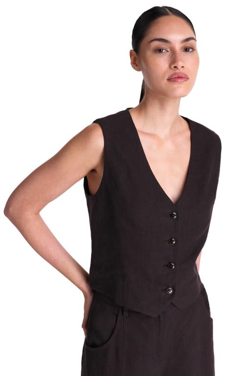 Twp Kikis Linen Vest In Brown