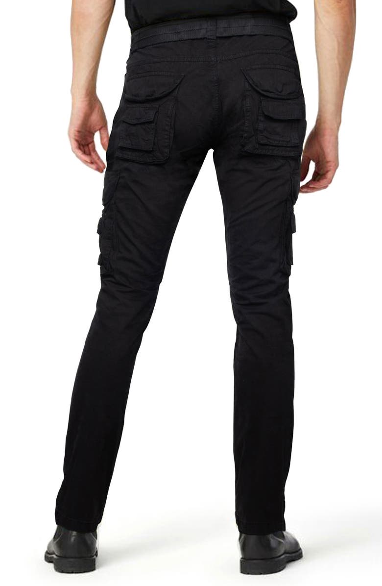 XRAY Belted Cotton Cargo Pants, Alternate, color, Black