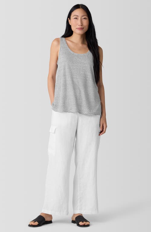 Eileen Fisher Stripe Organic Linen Tank In Multi