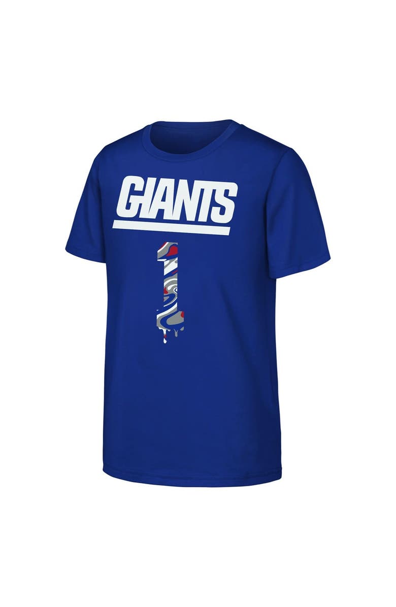 Outerstuff Youth Outerstuff Malik Nabers Royal New York Giants Mainliner Drip Player Name & Number T-Shirt, Alternate, color, Royal