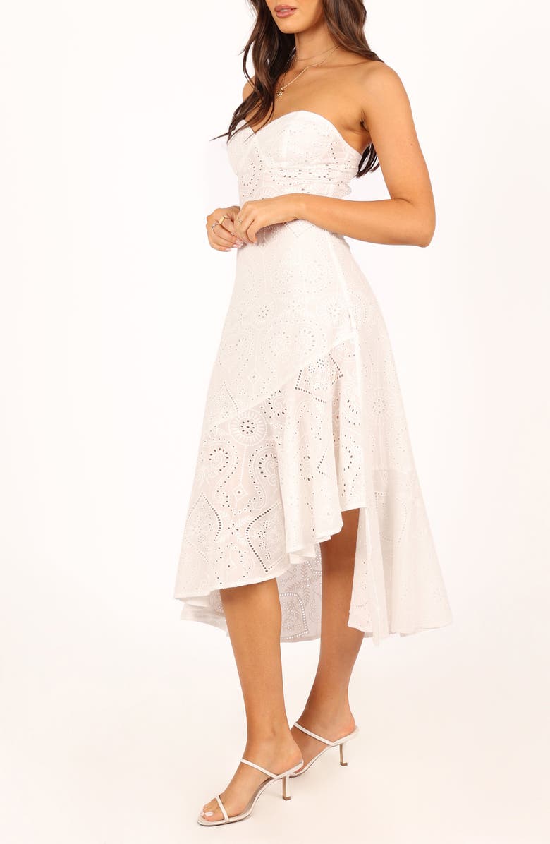 Petal & Pup Melanie Strapless Midi Sundress, Alternate, color, White