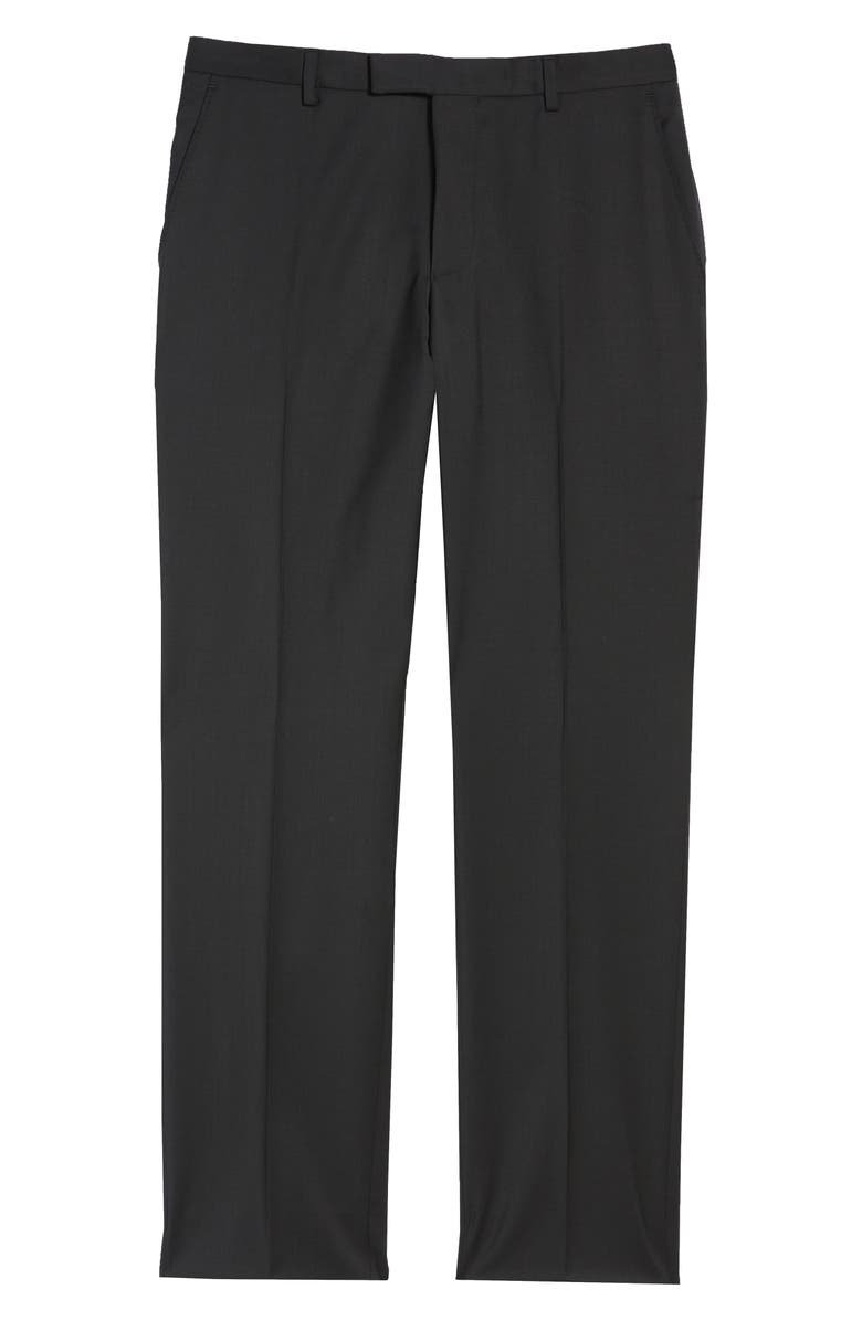 BOSS Leenon Flat Front Straight Leg Solid Wool Dress Pants, Alternate, color,