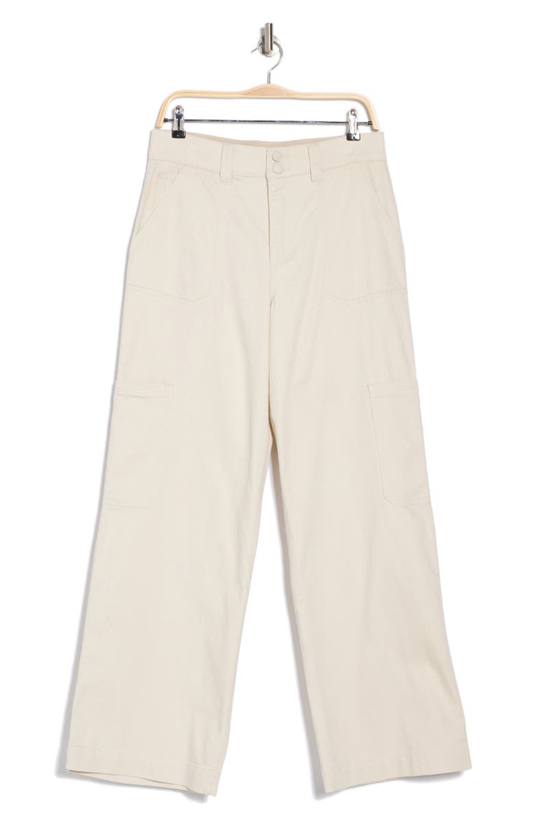 Democracy High Waist Wide Leg Carpenter Jeans, Alternate, color, Blanched Almond