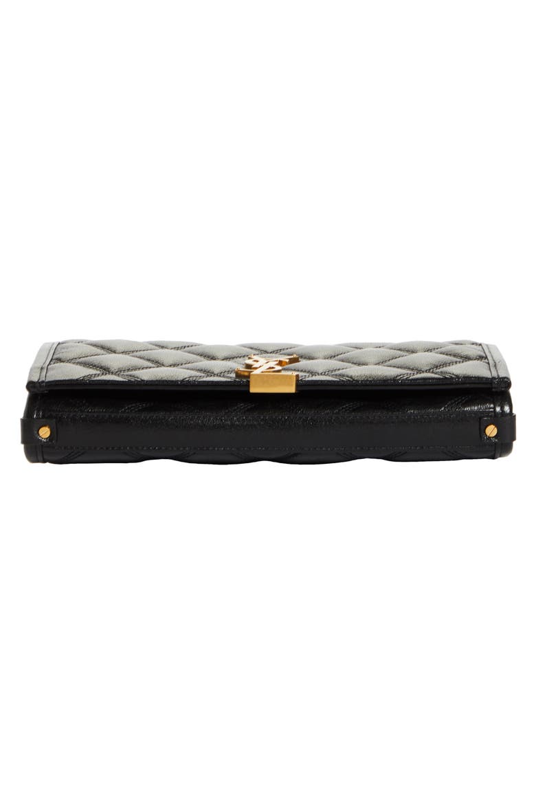 Becky Diamond Quilted Leather Wallet on a Chain, Alternate, color, NERO