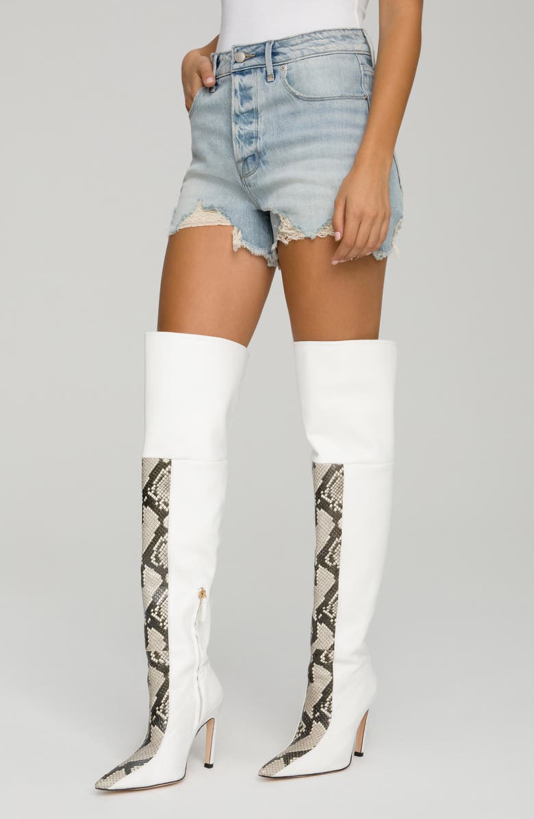 Good American Bombshell Cutoff Denim Shorts, Alternate, color,