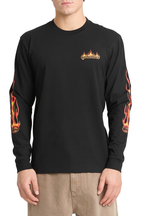 Flame On Graphic Long Sleeve T-Shirt