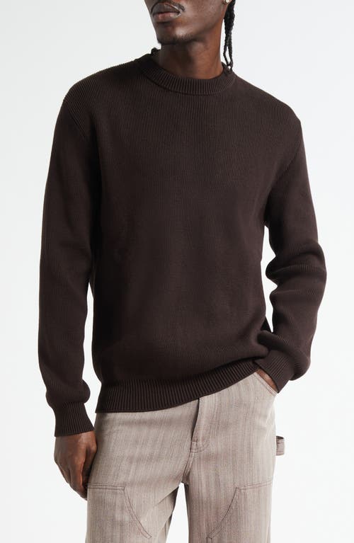 Golden Goose Journey Regular Fit Cotton Blend Rib Sweater In Brown