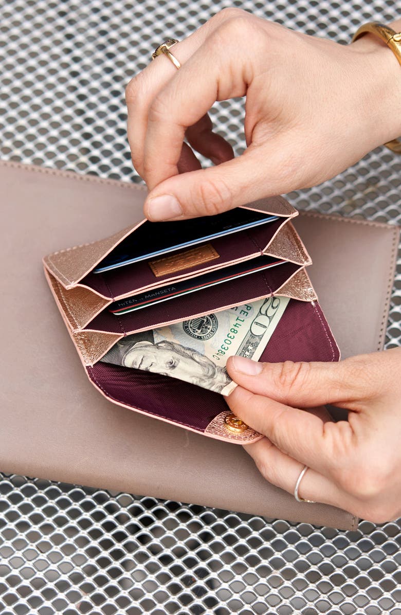 Tusk Orissa Accordion Card Case, Alternate, color, Rose Gold